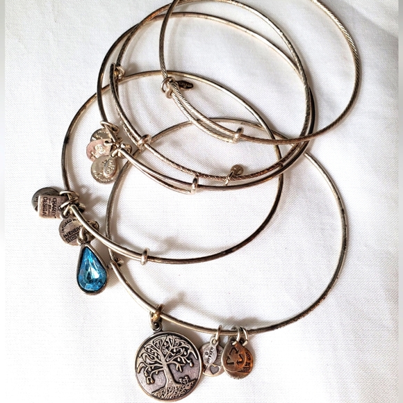 Alex and Ani Jewelry - Alex and Ani 5 Chrome Bracelets